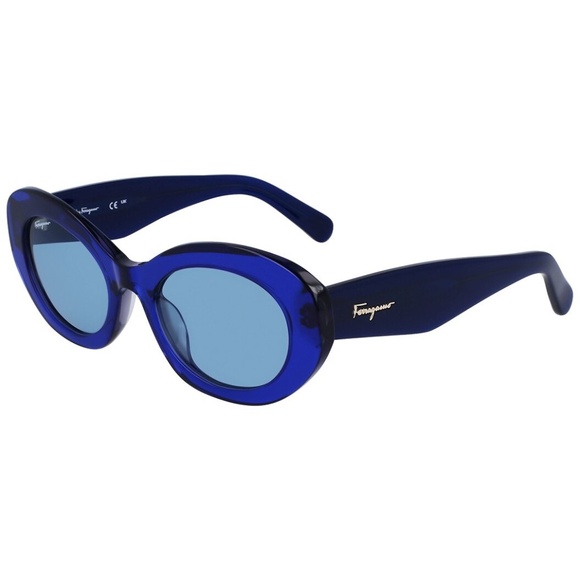 Salvatore FERRAGAMO Beautiful BLUE Designer Sunglasses NWT! Authentic! - Picture 14 of 16